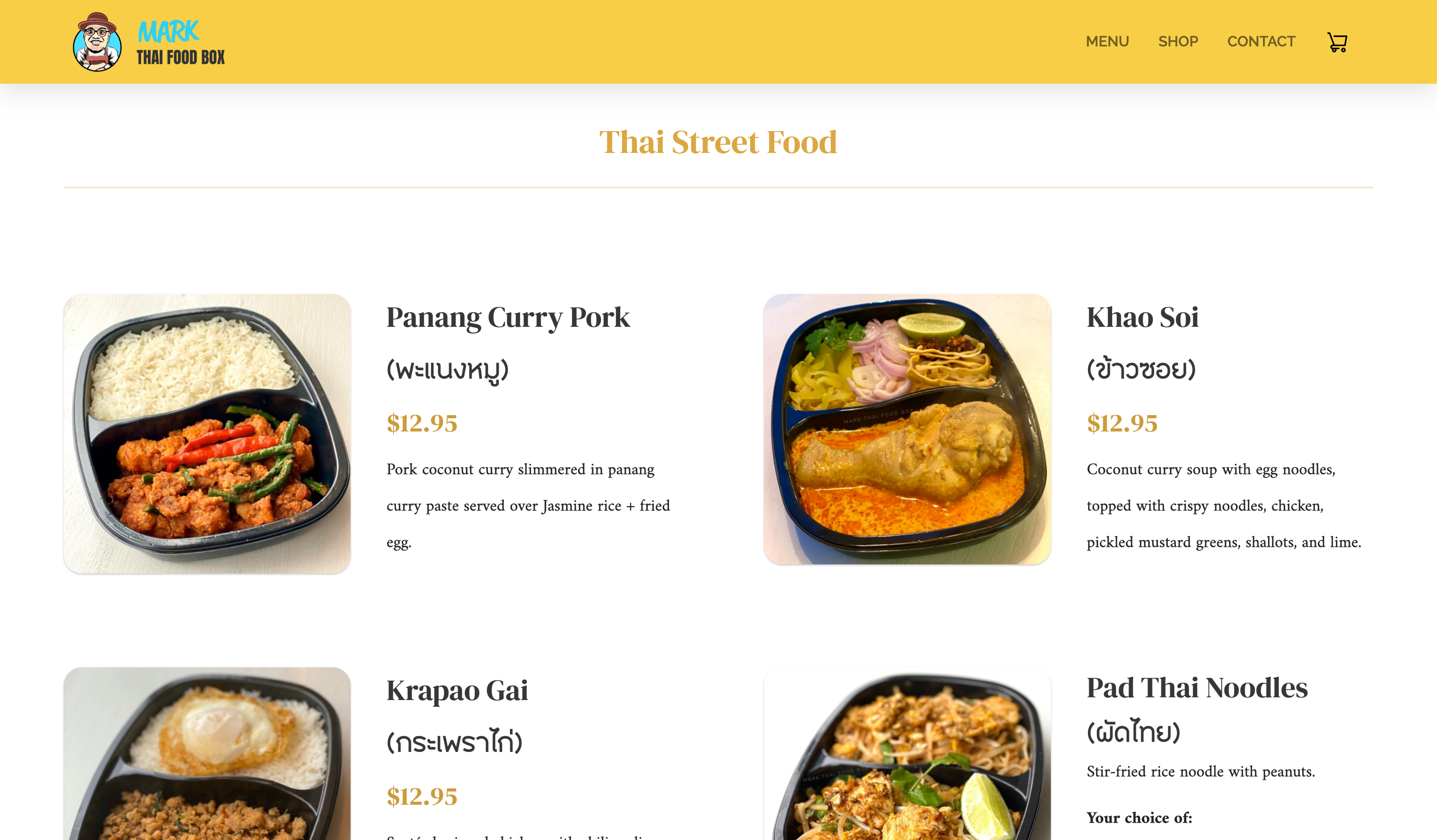 Mark Thai Food Box Showcase