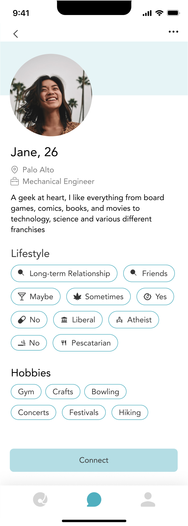 The old profile design